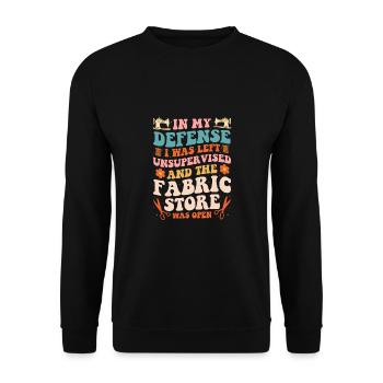 Pour ma défense, on m’a laissée sans surveillance pour coudre une courtepointe - Sweat-shirt Unisexe - noir - Devant - Alina (178cm) & Michal (187cm)