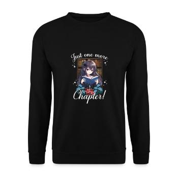 just one more chapter anime girl reading book - Unisex Sweatshirt - black - Front - Alina (178cm) & Michal (187cm)