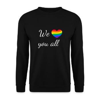 We love you all - Unisex Pullover - Schwarz - Vorne - Alina (178cm) & Michal (187cm)