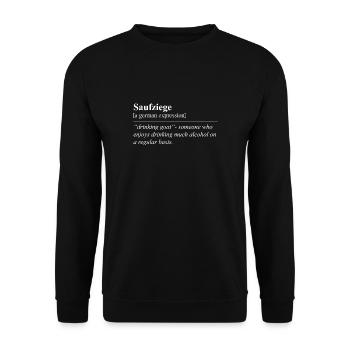 Booze Goat Funny German Idiom - Unisex Sweatshirt - black - Front - Alina (178cm) & Michal (187cm)