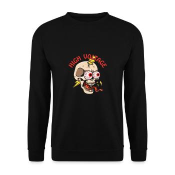 Monteur de lignes électricien crâne à haut voltag - Sweat-shirt Unisexe - noir - Devant - Alina (178cm) & Michal (187cm)