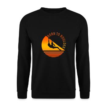 Born To Bouldering Shirt - Unisex Sweatshirt - black - Front - Alina (178cm) & Michal (187cm)