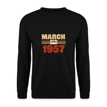 66e anniversaire Mars Né en 1957 Idée cadeau - Sweat-shirt Unisexe - noir - Devant - Alina (178cm) & Michal (187cm)