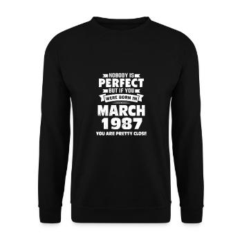 36e anniversaire Mars Né en 1987 Idée cadeau - Sweat-shirt Unisexe - noir - Devant - Alina (178cm) & Michal (187cm)