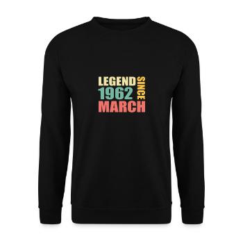 61e anniversaire Mars Né en 1962 Idée cadeau - Sweat-shirt Unisexe - noir - Devant - Alina (178cm) & Michal (187cm)