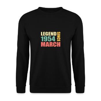 69th birthday March Born 1954 Gift idea - Unisex Sweatshirt - black - Front - Alina (178cm) & Michal (187cm)