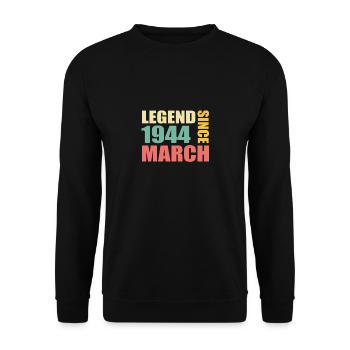 79th birthday March Born 1944 Gift idea - Unisex Sweatshirt - black - Front - Alina (178cm) & Michal (187cm)