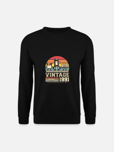 32nd birthday April Born 1991 Gift idea - Unisex Sweatshirt - black
