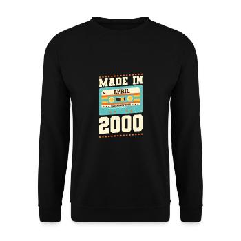 23e anniversaire Avril 2000 Idée cadeau - Sweat-shirt Unisexe - noir - Devant - Alina (178cm) & Michal (187cm)