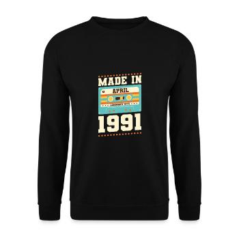 32e anniversaire Avril Né 1991 Idée cadeau - Sweat-shirt Unisexe - noir - Devant - Alina (178cm) & Michal (187cm)