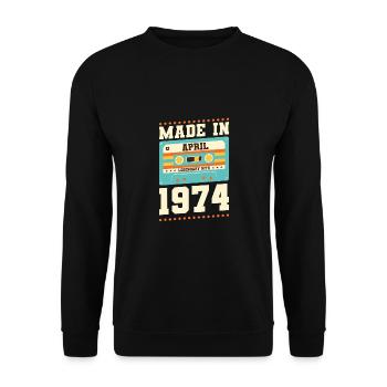 49e anniversaire Avril Né en 1974 Idée cadeau - Sweat-shirt Unisexe - noir - Devant - Alina (178cm) & Michal (187cm)