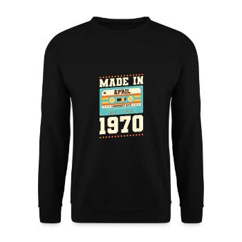 53e anniversaire Avril Né en 1970 Idée cadeau - Sweat-shirt Unisexe - noir - Devant - Alina (178cm) & Michal (187cm)