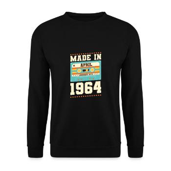 59th birthday April Born in 1964 Gift idea - Unisex Sweatshirt - black - Front - Alina (178cm) & Michal (187cm)