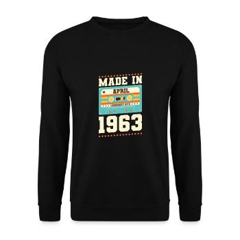 60e anniversaire Avril Né en 1963 Idée cadeau - Sweat-shirt Unisexe - noir - Devant - Alina (178cm) & Michal (187cm)