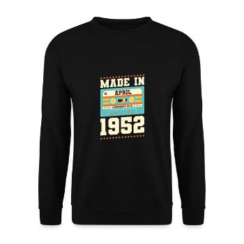 71e anniversaire Avril Né en 1952 Idée cadeau - Sweat-shirt Unisexe - noir - Devant - Alina (178cm) & Michal (187cm)