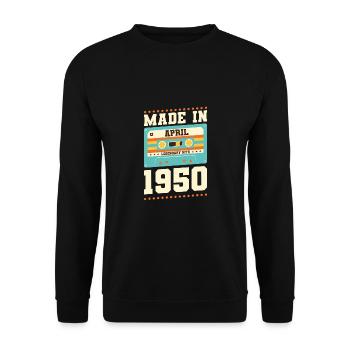 73e anniversaire Avril né en 1950 Idée cadeau - Sweat-shirt Unisexe - noir - Devant - Alina (178cm) & Michal (187cm)