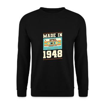 75e anniversaire Avril Né en 1948 Idée cadeau - Sweat-shirt Unisexe - noir - Devant - Alina (178cm) & Michal (187cm)