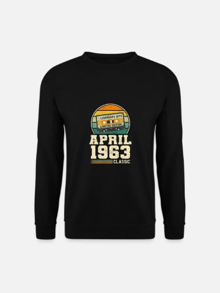 60. Geburtstag April Jahrgang 1963 Geschenkidee - Unisex Pullover - Schwarz