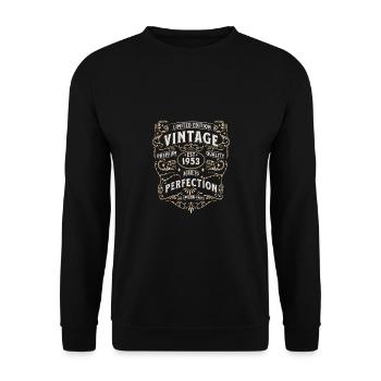 70e anniversaire avril Né en 1953 Idée cadeau - Sweat-shirt Unisexe - noir - Devant - Alina (178cm) & Michal (187cm)