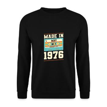 39. Geburtstag Mai Jahrgang 1984 Geschenkidee - Unisex Pullover - Schwarz - Vorne - Alina (178cm) & Michal (187cm)