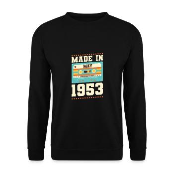 62e anniversaire Mai Né 1961 Idée cadeau - Sweat-shirt Unisexe - noir - Devant - Alina (178cm) & Michal (187cm)