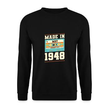 67e anniversaire Mai Né en 1956 Idée cadeau - Sweat-shirt Unisexe - noir - Devant - Alina (178cm) & Michal (187cm)