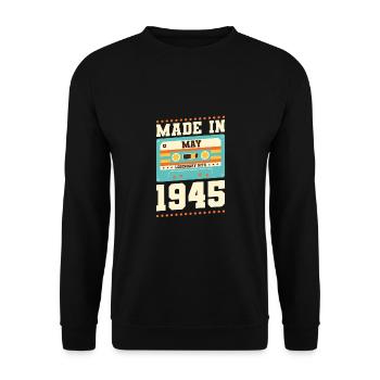 70th birthday May Born 1953 Gift idea - Unisex Sweatshirt - black - Front - Alina (178cm) & Michal (187cm)