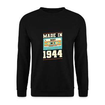 71e anniversaire Mai Né en 1952 Idée cadeau - Sweat-shirt Unisexe - noir - Devant - Alina (178cm) & Michal (187cm)