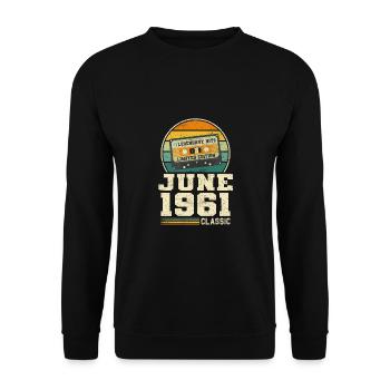 62e anniversaire juin 1961 Idée cadeau - Sweat-shirt Unisexe - noir - Devant - Alina (178cm) & Michal (187cm)