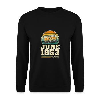 70th birthday June vintage 1953 gift idea - Unisex Sweatshirt - black - Front - Alina (178cm) & Michal (187cm)