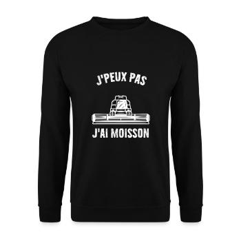 Je peux pas j'ai Moisson Humour Agriculteur - Sweat-shirt Unisexe - noir - Devant - Alina (178cm) & Michal (187cm)