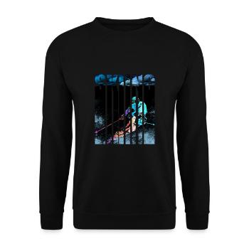 skiing skiers - Unisex Sweatshirt - black - Front - Alina (178cm) & Michal (187cm)