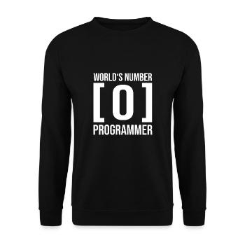 Worlds number 0 programmer Computer Scientist Coder Coder - Unisex Sweatshirt - black - Front - Alina (178cm) & Michal (187cm)