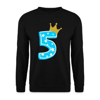5 Krone 5. Geburtstag 5 Jahre - Unisex Pullover - Schwarz - Vorne - Alina (178cm) & Michal (187cm)