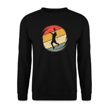 Padel Spieler Retro Padelspieler Padel-Tennis - Unisex Pullover - Schwarz - Vorne - Alina (178cm) & Michal (187cm)