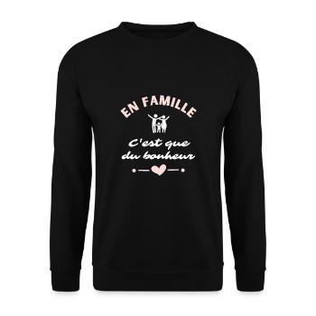 Cadeau famille - Bonheur en famille - Sweat-shirt Unisexe - noir - Devant - Alina (178cm) & Michal (187cm)
