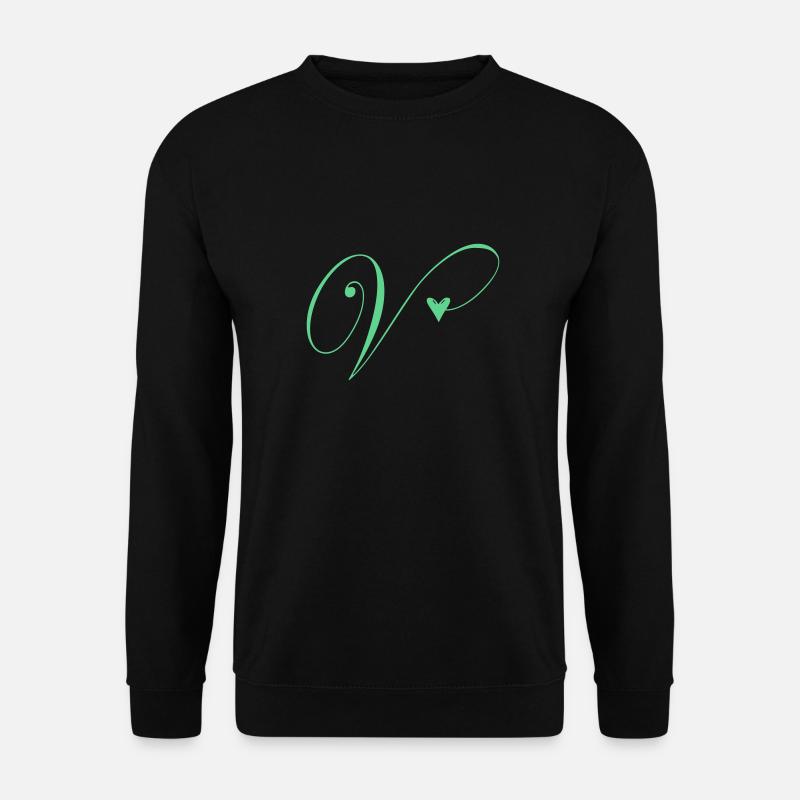 Monogramme V Vigne Coeur - Sweat-shirt Unisexe - noir
