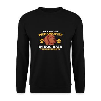 Philosophie Hunde Lehrer Poesie Wissenschaft - Unisex Pullover - Schwarz - Vorne - Alina (178cm) & Michal (187cm)