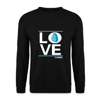 bouldern boulderfelsen freiklettern climbing-love - Unisex Pullover - Schwarz - Vorne - Alina (178cm) & Michal (187cm)