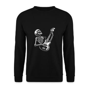 Crâne squelette avec guitare basse - Sweat-shirt Unisexe - noir - Devant - Alina (178cm) & Michal (187cm)