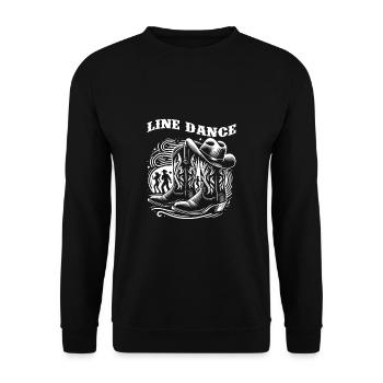 Line Dancing Country Dance - Line Dance Tanzen - Unisex Pullover - Schwarz - Vorne - Alina (178cm) & Michal (187cm)