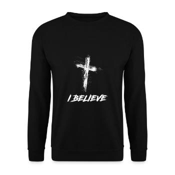 Jesus, Christ, God, Faith, Church, Christian - Unisex Sweatshirt - black - Front - Alina (178cm) & Michal (187cm)