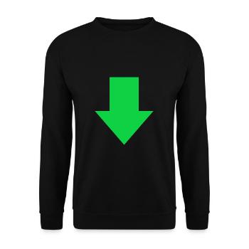 Pfeil nach unten Richtung grün Pfeilspitze - Unisex Pullover - Schwarz - Vorne - Alina (178cm) & Michal (187cm)