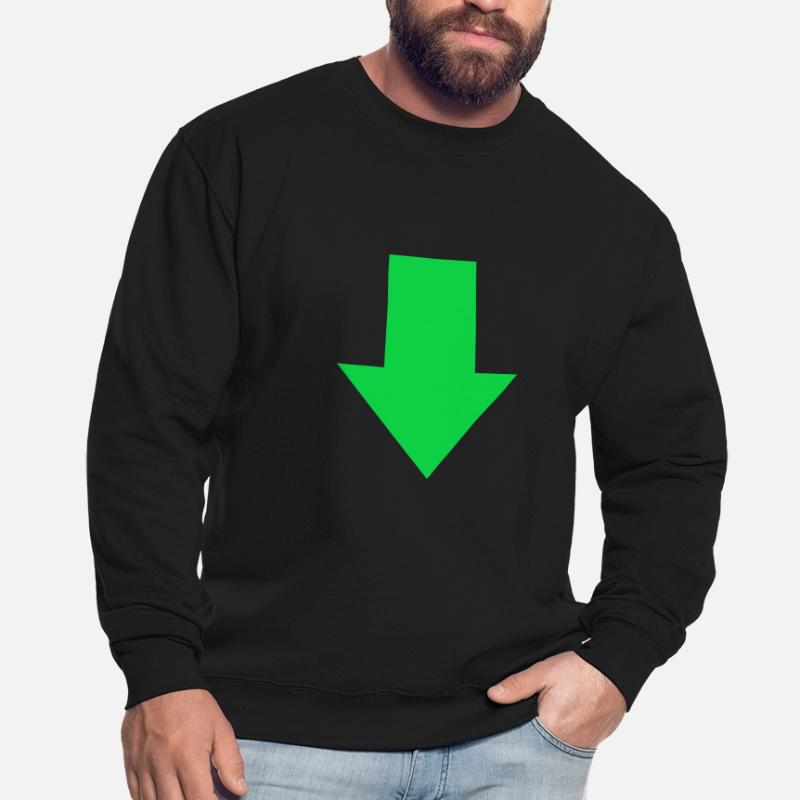 Flèche vers le bas vers la pointe de flèche verte Sweat-shirt Unisexe