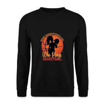 Basketball Spruch Motiv I Basketballer - Unisex Pullover - Schwarz - Vorne - Alina (178cm) & Michal (187cm)