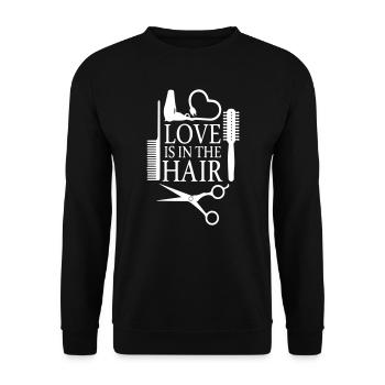 Love is in the Hair - Unisex Sweatshirt - black - Front - Alina (178cm) & Michal (187cm)