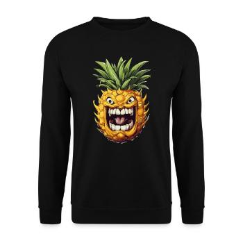 Drôle de fruit d’ananas - Sweat-shirt Unisexe - noir - Devant - Alina (178cm) & Michal (187cm)