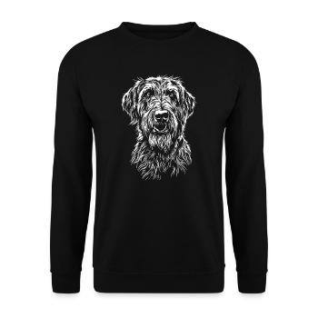 Irish Wolfhound Portrait Dog Dogs Greyhounds - Unisex Sweatshirt - black - Front - Alina (178cm) & Michal (187cm)