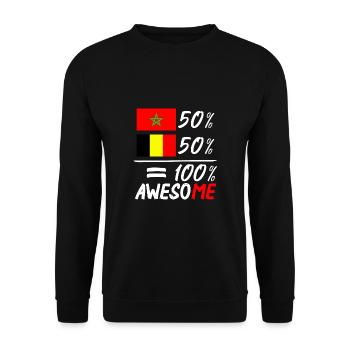 50%Maroc 50% Belgique - Sweat-shirt Unisexe - noir - Devant - Alina (178cm) & Michal (187cm)