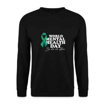 Mental Health Bewusstsein Gesundheit Support - Unisex Pullover - Schwarz - Vorne - Alina (178cm) & Michal (187cm)